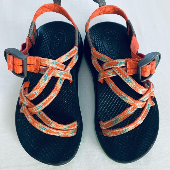 orange chaco sandals